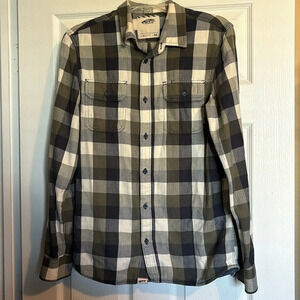 Vans men’s blue plaid long sleeve button down shirt size medium